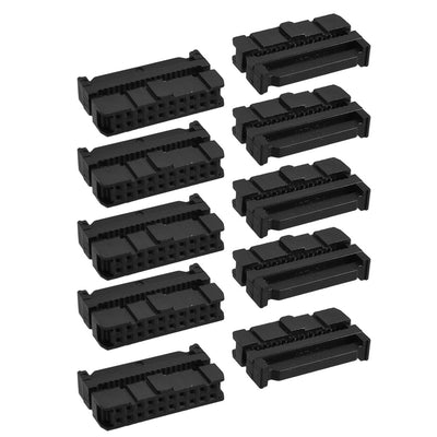 Harfington Uxcell 10 Pcs 2.54mm Pitch Female 20 Pin Flat Cable IDC Socket Connector Black