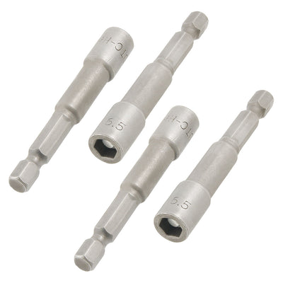 Harfington Uxcell Magnetic Nut Setters Driver/Hardware, 6.5mm Hex Socket, 65mm, 4-Piece