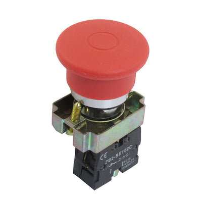 Harfington Uxcell 22mm NC Red Mushroom Emergency Stop  Switch 600V 10A ZB2-BE102C