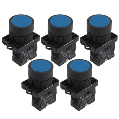 Harfington Uxcell 5 x 22mm 1 NO N/O Blue Sign Momentary Push Button Switch 600V 10A ZB2-BE101C