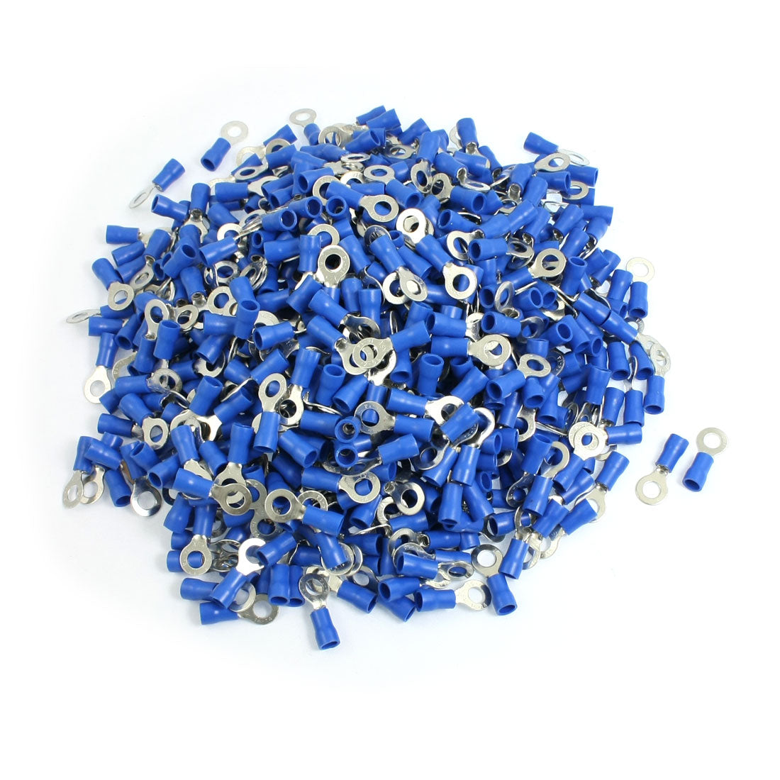 uxcell Uxcell 1000 Pcs RV2-5L AWG 16-14 Blue PVC Sleeve Pre Insulated Ring Terminals Connector