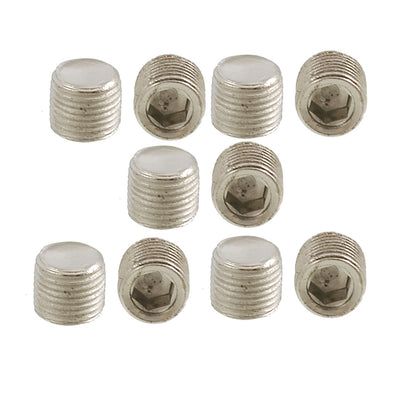 Harfington Uxcell 10pcs  Air Pipe Fittings 1/8" PT Thread Hex Socket Metal Connector Caps