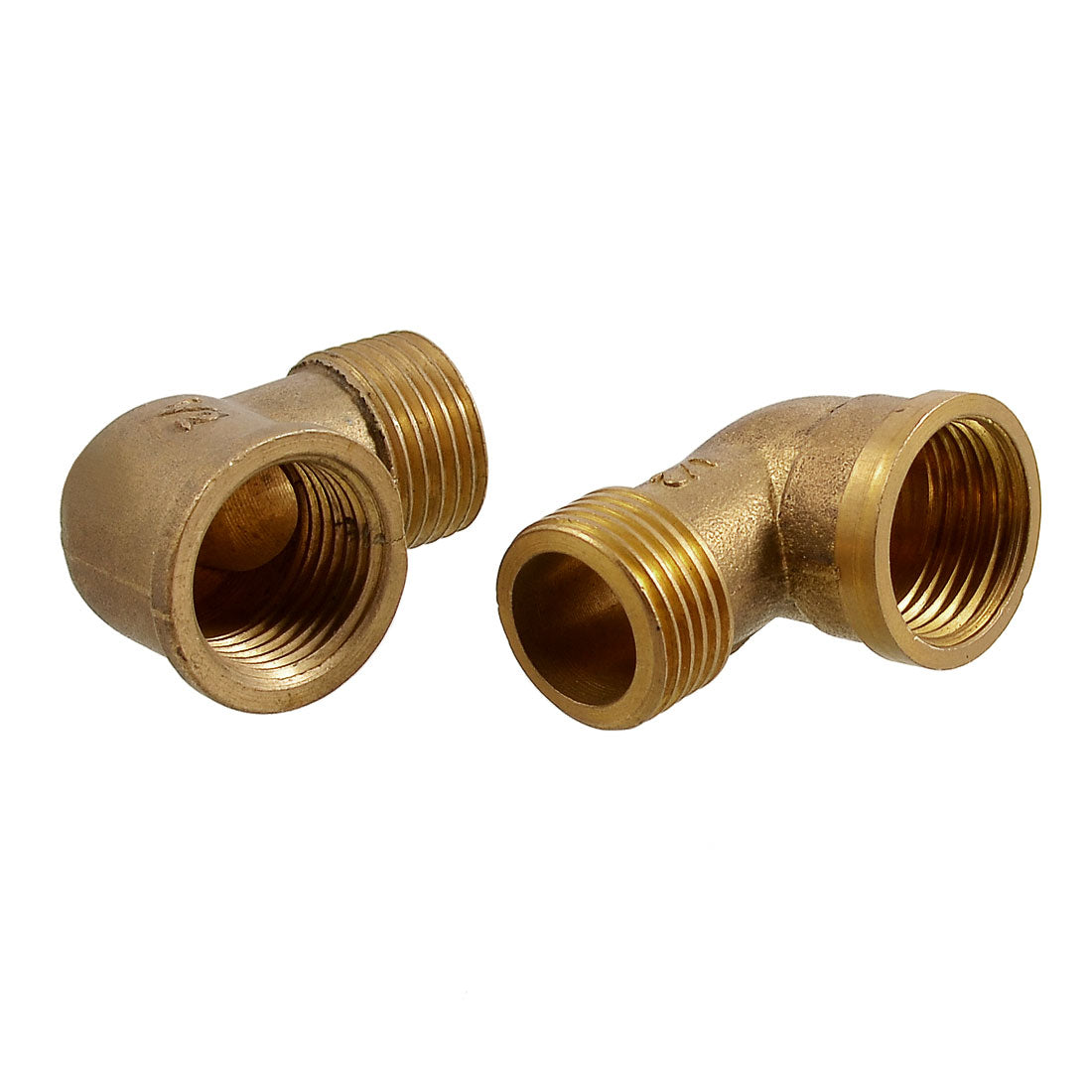uxcell Uxcell 2 Pcs 1/2" Thread Male to Female Pipe Coupling Right Angle Connectors