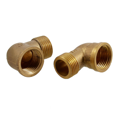 Harfington Uxcell 2 Pcs 1/2" Thread Male to Female Pipe Coupling Right Angle Connectors