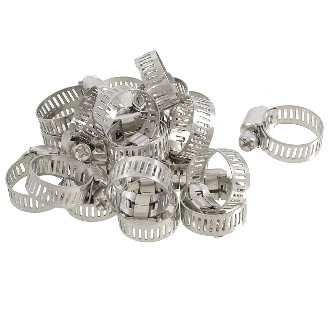 uxcell Uxcell 20 Pcs Bolt Release 13mm to 19mm  Hose Clamps Pipe Hoops