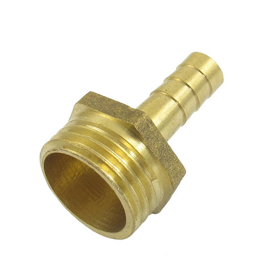 Harfington Uxcell Gold Tone Brass 8mm Fuel Gas Hose Barb 1/2"PT Male Thread Coupling Fitting