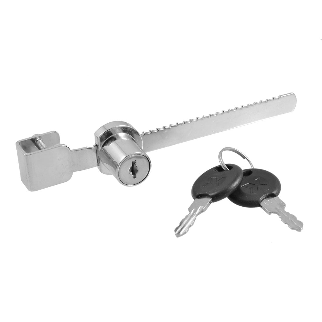 uxcell Uxcell Serrated Design Silver Tone Metal Glass Show Case Window Lock w Two Keys
