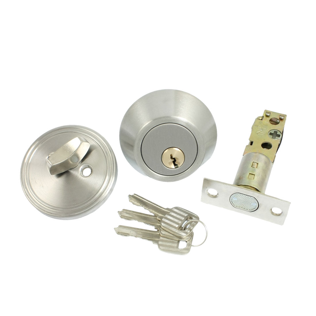 uxcell Uxcell Home Door Locking Security Single Cylinder Deadbolt Lock Silver Tone