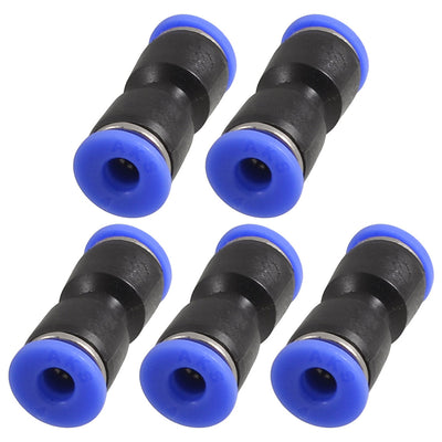 Harfington Uxcell 5x Air Piping 4mm to 4mm Straight One Touch Fittings Quick Connectors