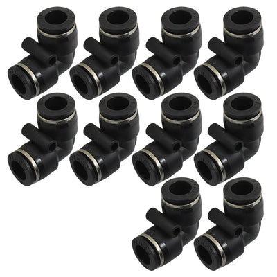 Harfington Uxcell 10 Pcs Air Pneumatic 10mm to 10mm L Shaped Push in Elbow Connector Fittings