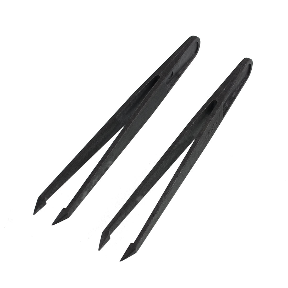 uxcell Uxcell 2 Pcs 4.5" Length Black Wooden Pointed Tip Anti Static Tweezers
