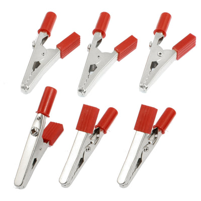 Harfington Uxcell 6 Pcs Red Plastic Coated Insulated Alligator Clips 2.2" for Charge Cable