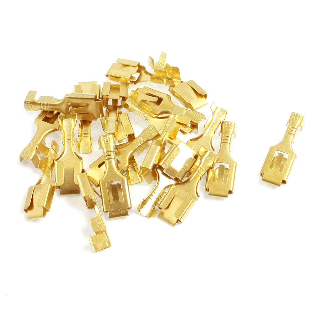 uxcell Uxcell 20 Pcs 6.3mm Brass Crimp Terminal Cable Female Spade Connector