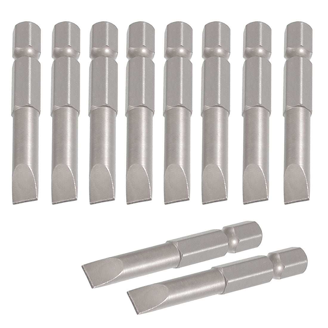 uxcell Uxcell 10 Pcs 1/4" x 50mm x 6mm x 6mm Magnetic Slotted Tip Screwdriver Bits