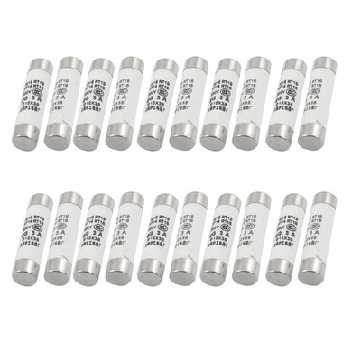 Harfington Uxcell 20 Pcs RO15 Series 500V 3A Cylinder Cap Ceramic Fast Blow Fuse Links 10x38mm