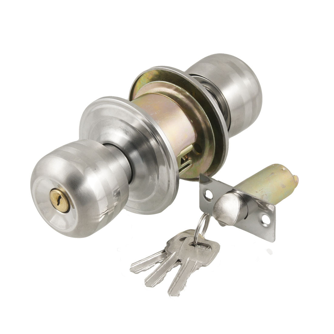 uxcell Uxcell Home Silver Tone Stainless Steel Key Locking Locker Door Knob Lock