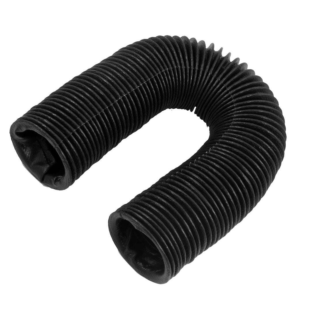 uxcell Uxcell 50mm Dia Black Rubber Corrugated Sleeve Flexible Moulded Bellows