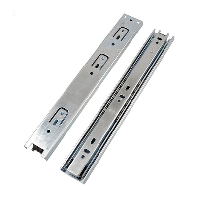 Harfington Uxcell 2 Pcs Silver Tone 3 Sections Ball Bearing Drawer Slide 275mm Length
