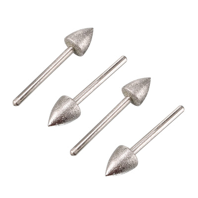Harfington Uxcell 4pcs 10mm Taper Tip Grinding Bits Polisher Diamond Mounted Points