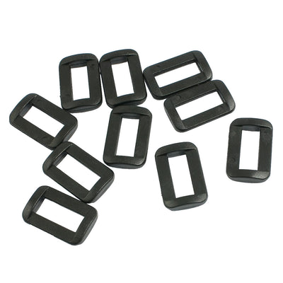 Harfington Uxcell 10 Pcs Black Hard Plastic 5/8" Strapping Slide Rectangle Buckle