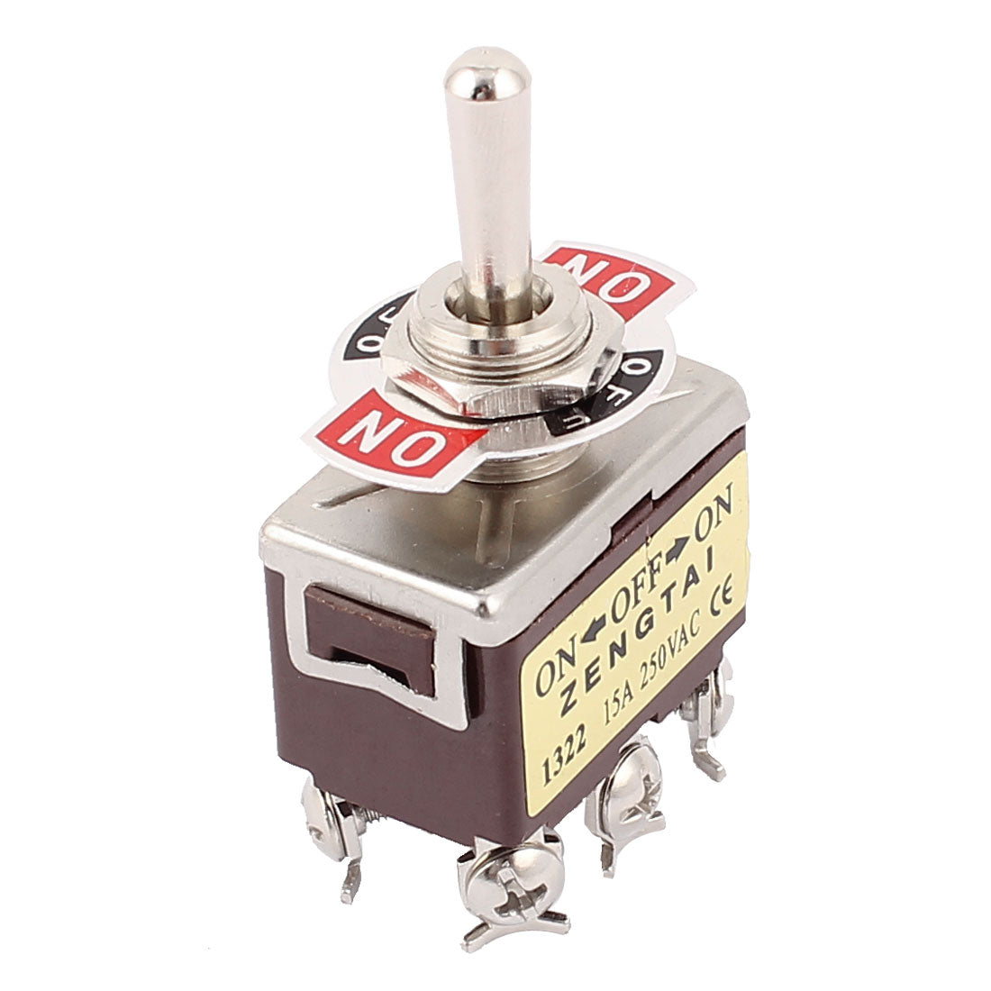 uxcell Uxcell AC 250V/15A 6 Screw Terminals ON/OFF/ON Latching 3 Position DPDT Toggle Switch