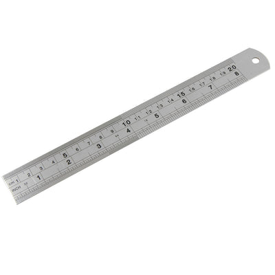 Harfington Uxcell Stainless Metal 20cm 8" Double Side Measuring Tool Long Straight Ruler