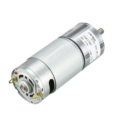Harfington Uxcell DC 12V 200RPM Output Speed Terminals 6mm D-typeShaft Electric Power Geared Motor