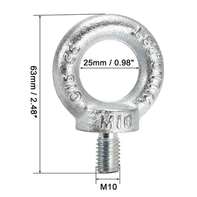Harfington Uxcell M10 Metal 0.23 Ton Weight Capacity Lifting Eye Bolt Din