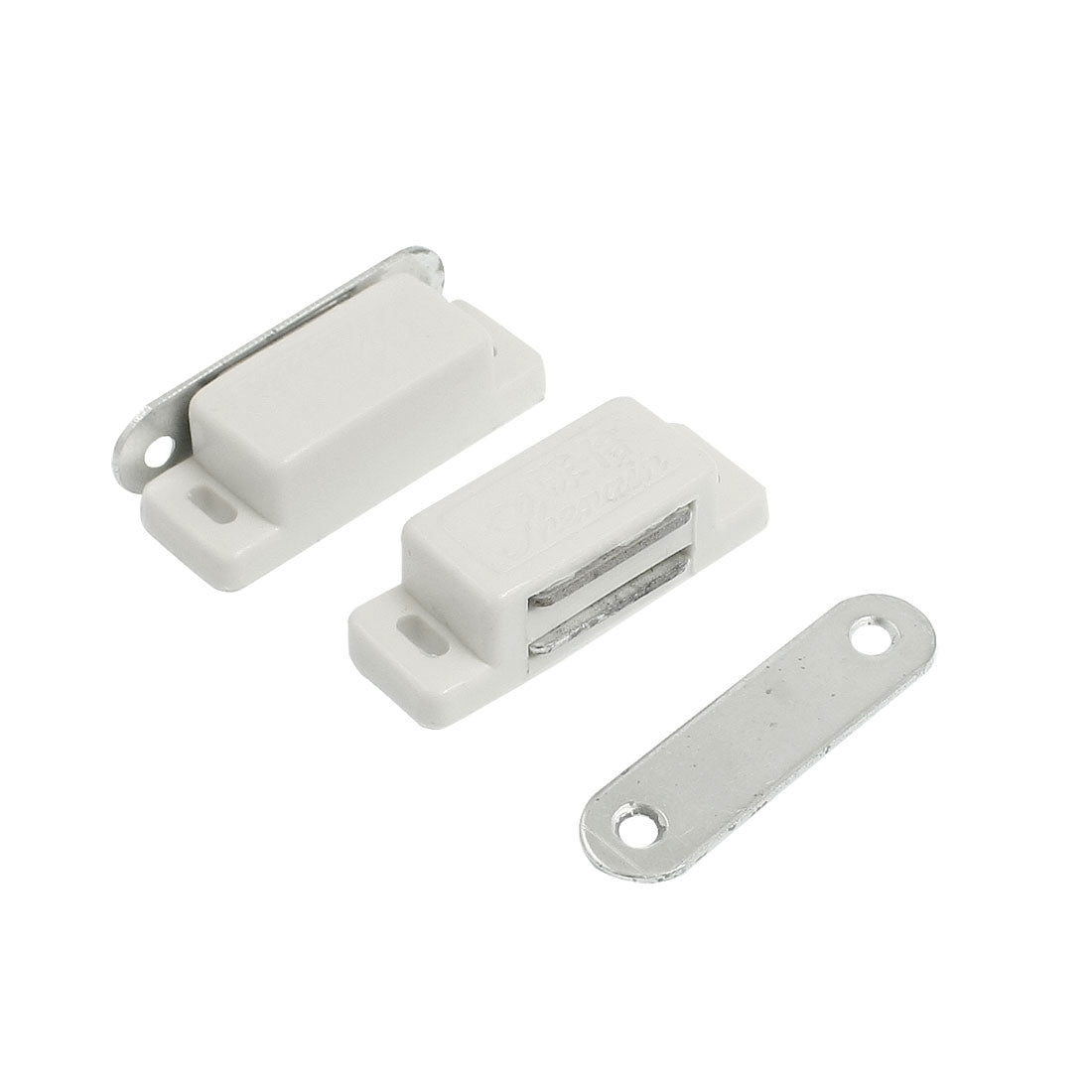 uxcell Uxcell Pair Cupboard Cabinet Doors Plastic Magnetic Catch Latch White 1.8"