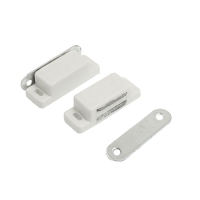 Harfington Uxcell Pair Cupboard Cabinet Doors Plastic Magnetic Catch Latch White 1.8"