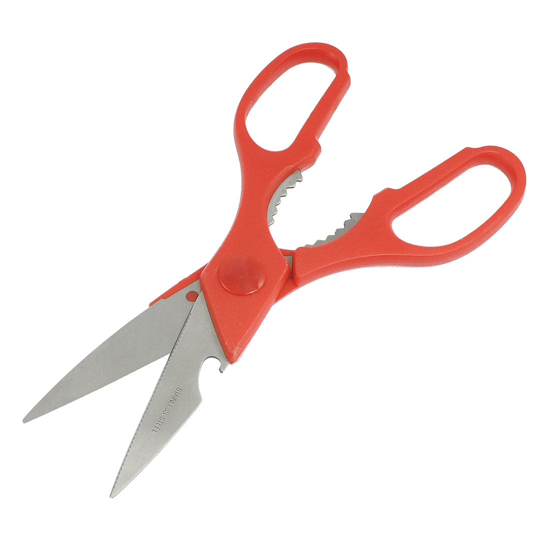 uxcell Uxcell Red Grip Multifunction Stainless Steel Blade Bottle Opener Scissors