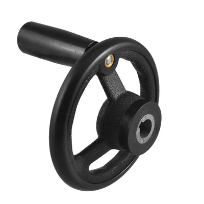 Harfington 3 Spoke 12mm Bore 100mm Diameter Hand Wheel Revolving Handle for Milling Machine