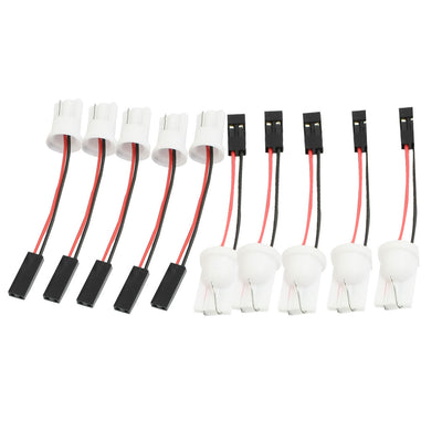 uxcell Uxcell DC 12V Truck Car Auto T10 W5W LED Bulb Light Wire Harness Adapter 10 Pcs