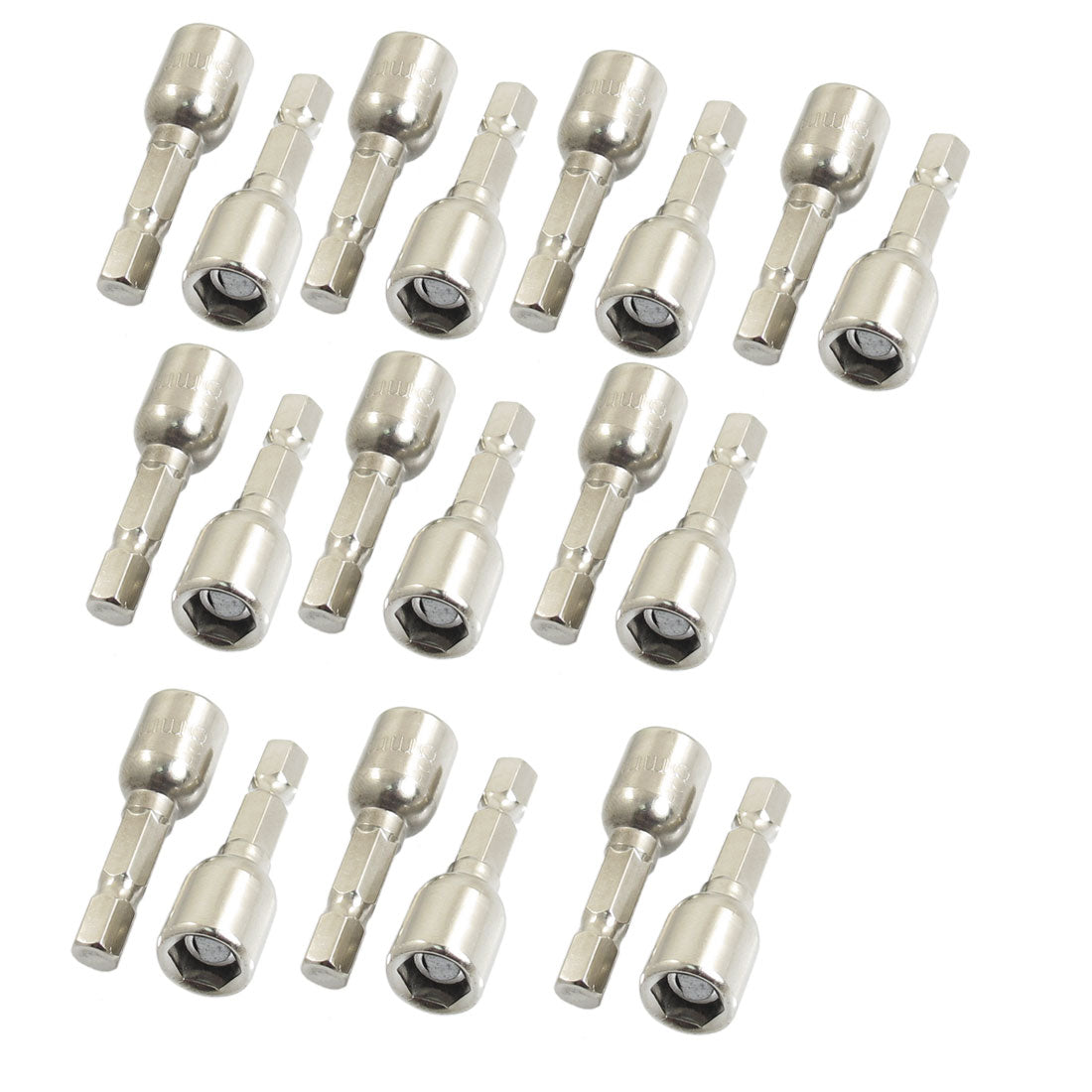 uxcell Uxcell 20 Pcs Magnetic 1/4" Shank 8mm Hex Socket Spanner Nut Setter Hexagon Driver Bits