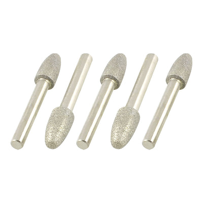 Harfington Uxcell 5 Pcs Alloy Shank Tapered Tip Diamond Mounted Points Buffing Bits 6mm x 10mm