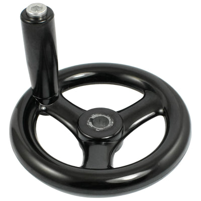 Harfington Uxcell Black 12mm x 120mm 3 Spoke Hand Wheel w Revolving Handle