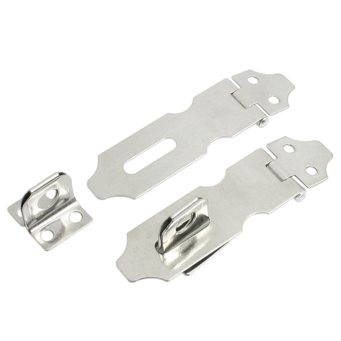 uxcell Uxcell Hardware Parts Silver Tone Metal Padlock Clasp 3" Long 2 Sets