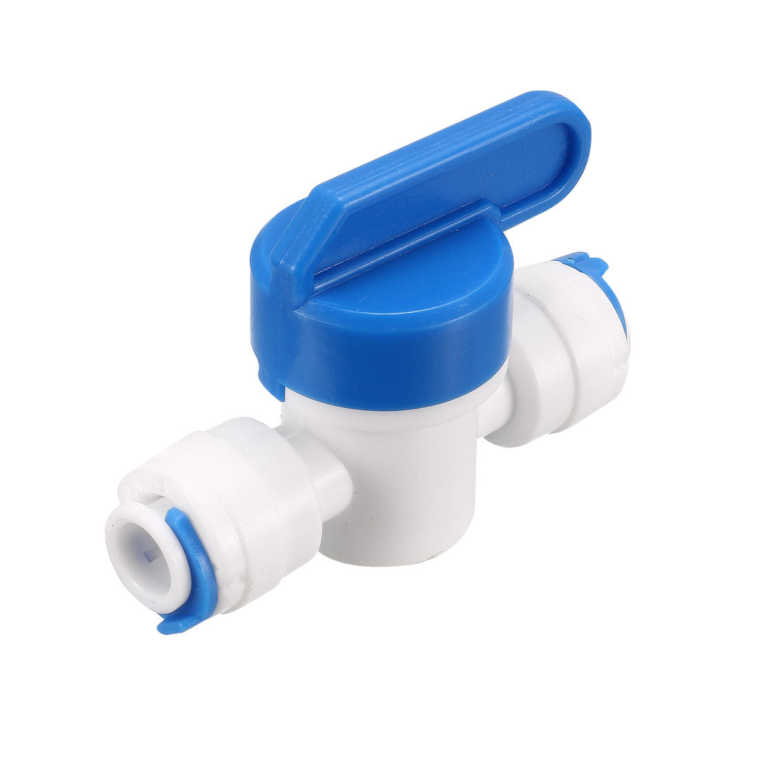 uxcell Uxcell 1/4 Turn Lever Blue White Plastic 6mm Hose Pipe Fitting Coupler Ball Valve