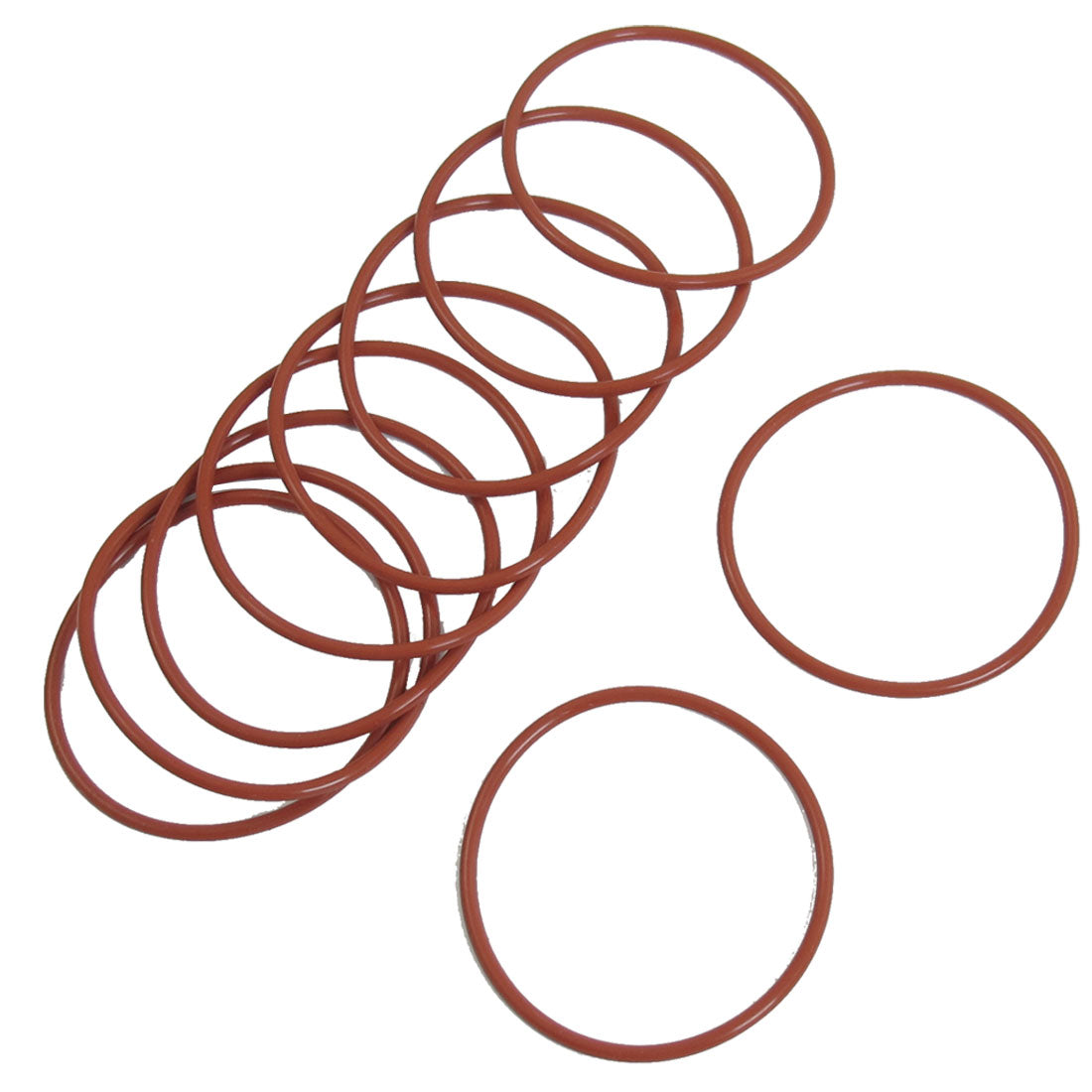 uxcell Uxcell 57mm External Dia. 2.5mm Thickness Oil Seal O Rings Gaskets Red 10pcs