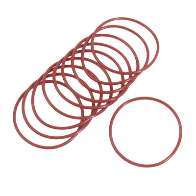 Harfington Uxcell 10 Pcs 60 x 2.5mm Mechanical Rubber O Ring Oil Seal Gaskets Red