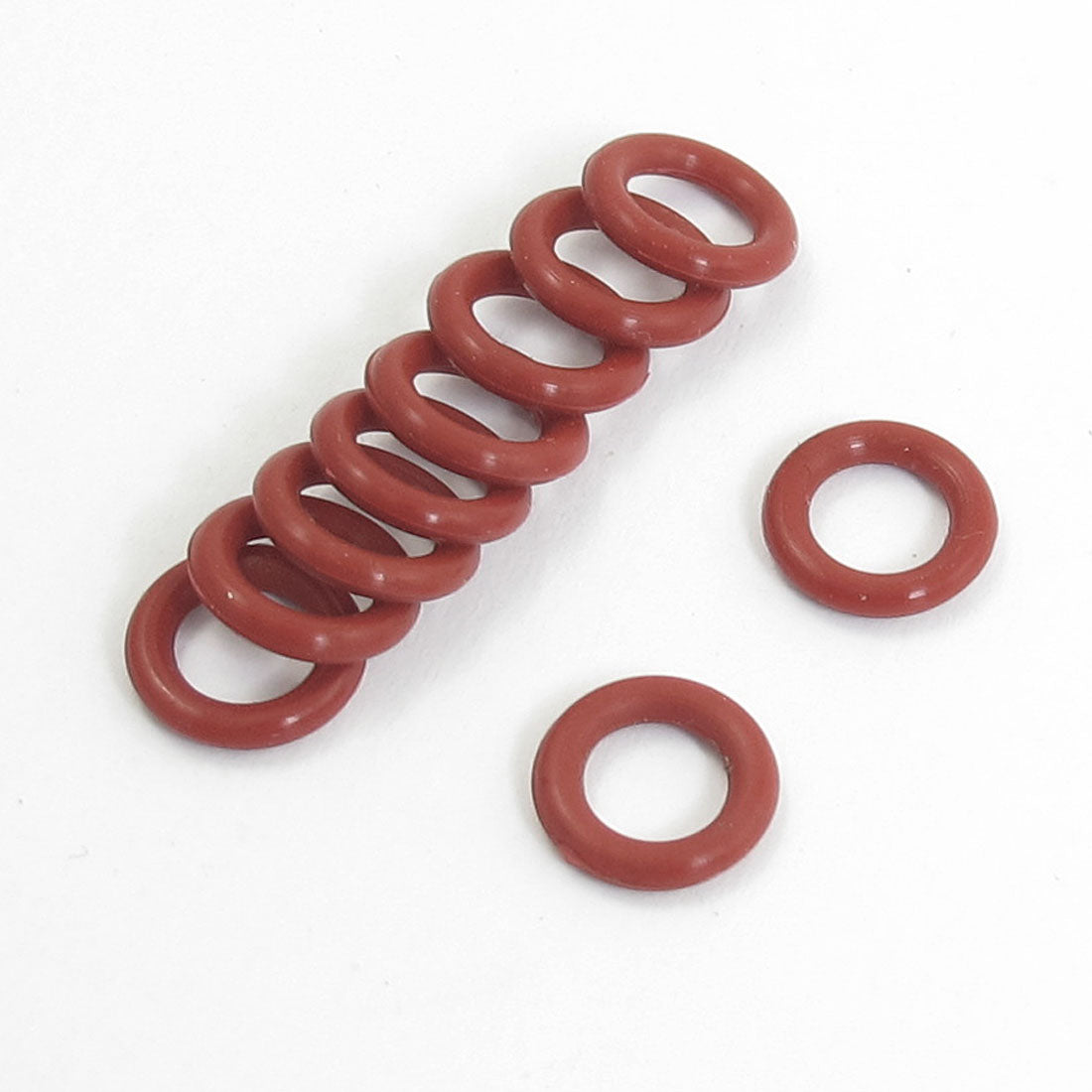 Harfington 10 Pcs Red Rubber 10mm x 2mm Oil Seal O Rings Gaskets Washers
