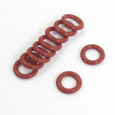 Harfington Uxcell 10 Pcs Red Rubber 10mm x 2mm Oil Seal O Rings Gaskets Washers