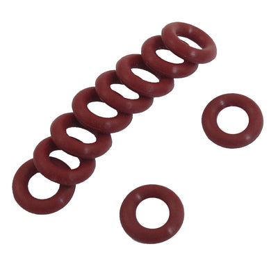 Harfington Uxcell 10 Pcs Red Rubber 10mm x 2.5mm Oil Seal O Rings Gaskets Washers