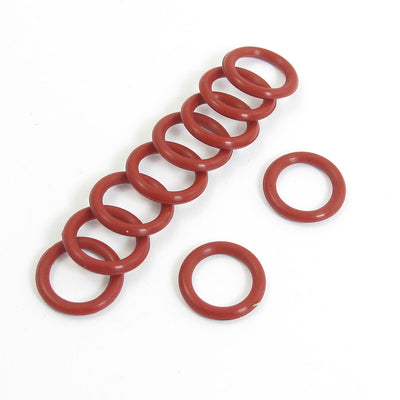 Harfington Uxcell 10 Pcs Red Rubber 16mm x 2.5mm Oil Seal O Rings Gaskets Washers