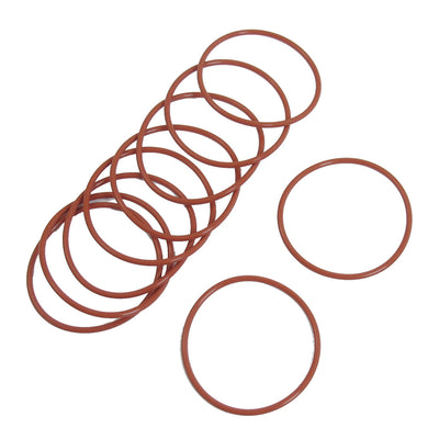 Harfington Uxcell 10 Pcs Red Rubber 52mm x 2.5mm Oil Seal O Rings Gaskets Washers
