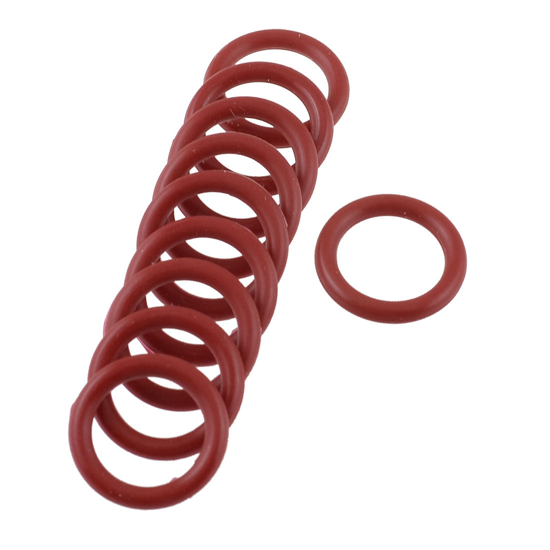 Harfington 17mm x 12mm x 2.5mm Red Rubber O Shaped Rings Oil Seal Gasket Washer 10 Pcs