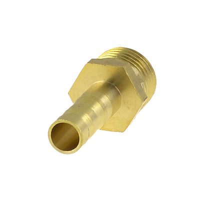 Harfington Uxcell Brass 6mm Hose Barb to 1/4" PT Male Thread Pneumatic Coupling Connector