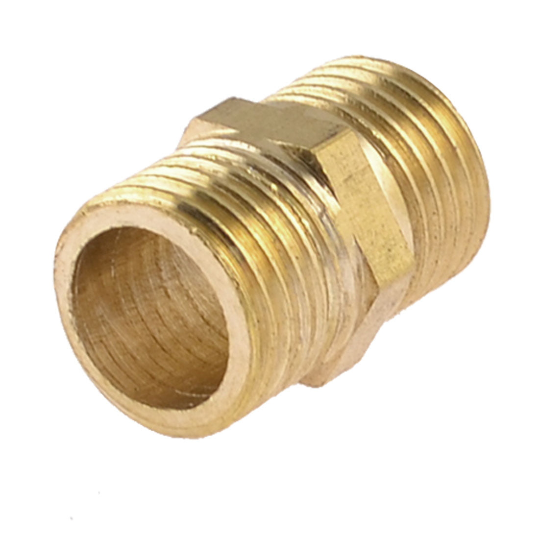 Harfington Brass 1/4" PT to 1/4" PT Male Thread Hex Nipple Pneumatic Piping Quick Coupler