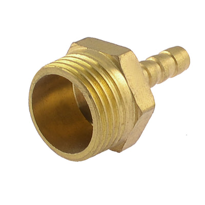 Harfington Uxcell Brass 6mm Hose Barb to 1/2" PT Male Thread Pneumatic Connector Fitting
