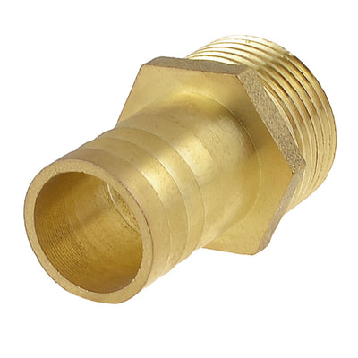 Harfington Uxcell Brass 25mm Hose Barb to 1" PT Male Thread Pneumatic Coupler Connector
